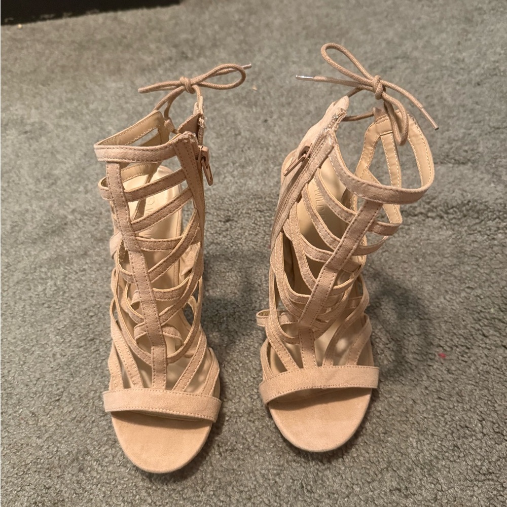 Wild Diva Tan Gladiator Heels